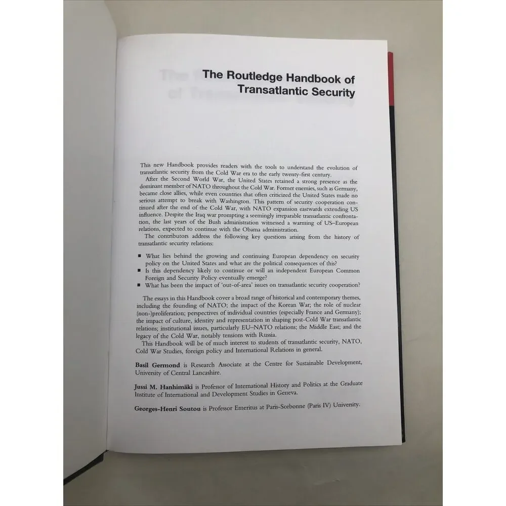 The Routledge Handbook of Transatlantic Security by Jussi Hanhimaki Hardcover